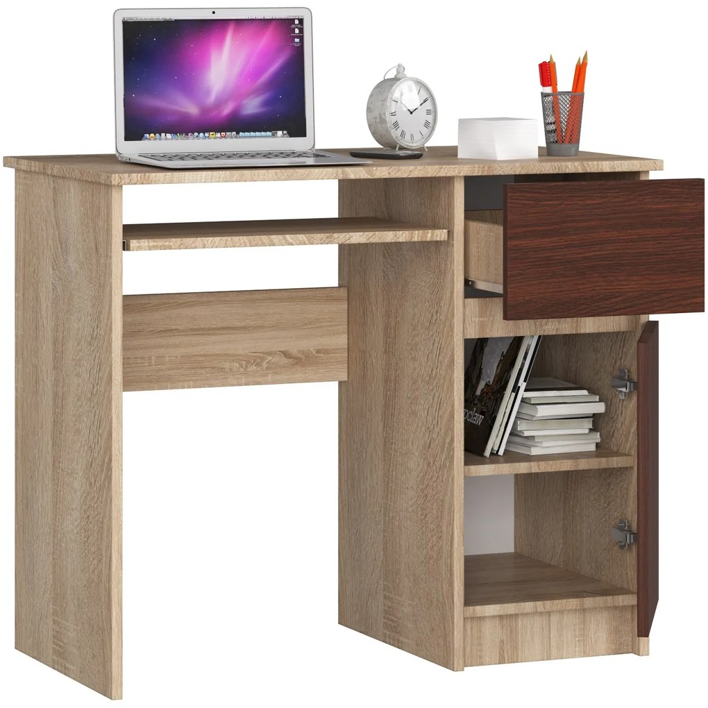 Masă PC Bhaskar (Stejar sonoma + wenge) (D). 1069667