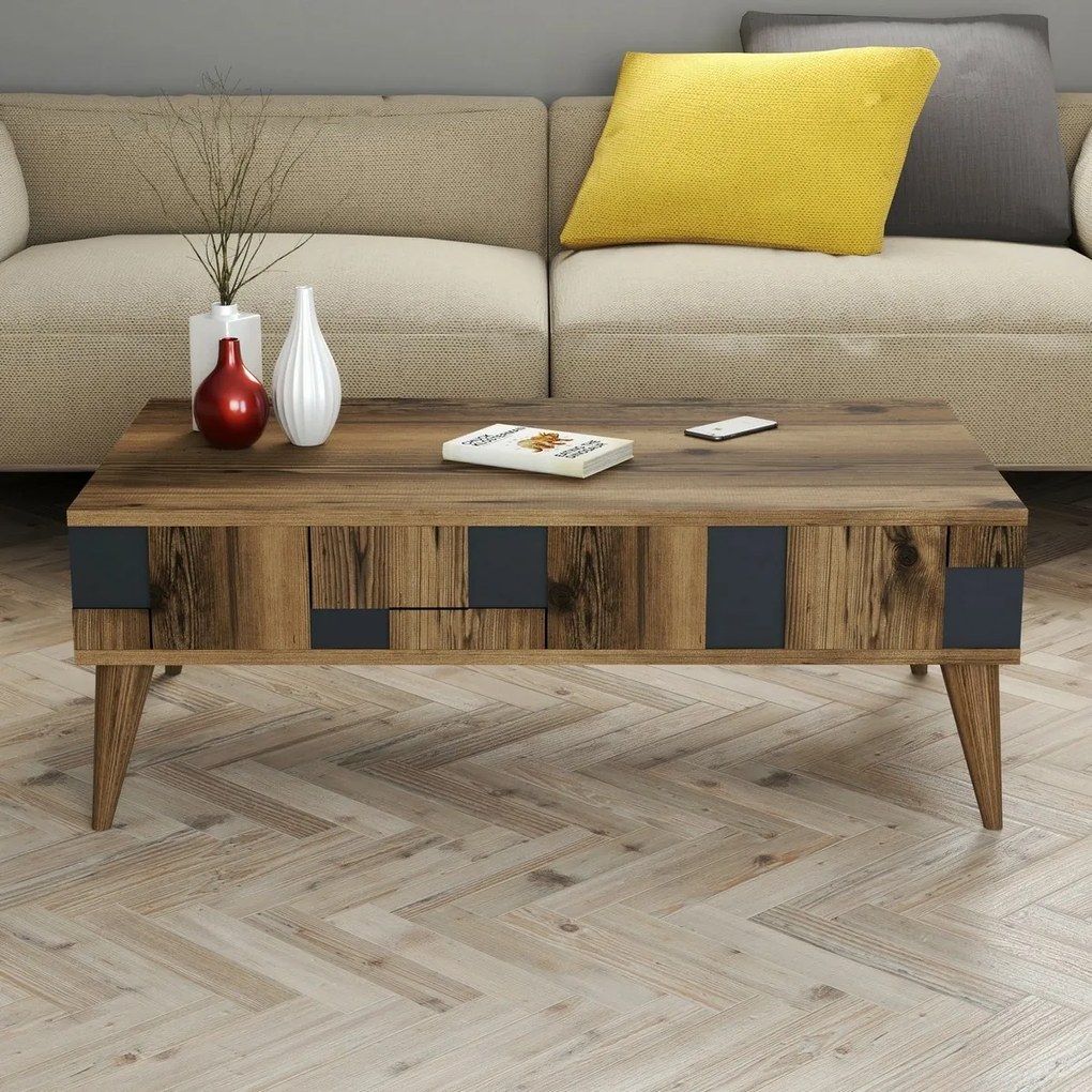 Măsuță de cafea Madrid Anthracite and Walnut