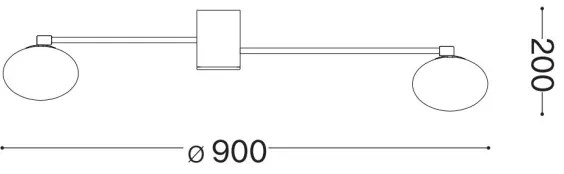 Lustră LED aplicată Ideal Lux HERMES 3xG9/3W/230V d. 90 cm alb