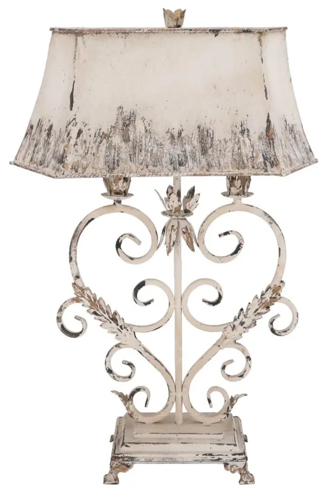 Lampa Shabby Chic Heart rasina si metal h 78 cm