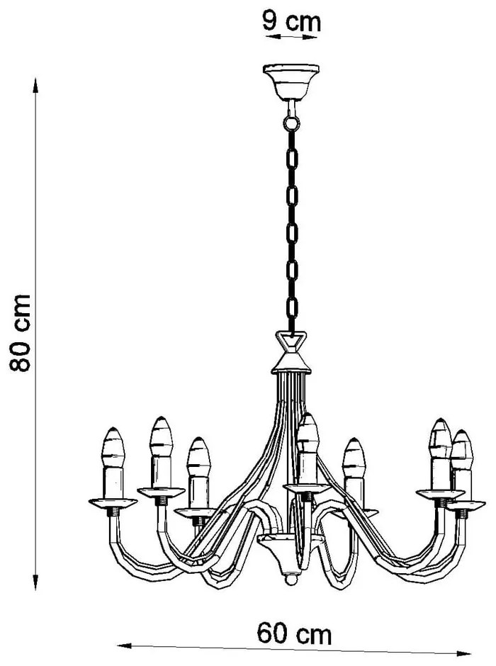 Lustră Nice Lamps Floriano 7, negru