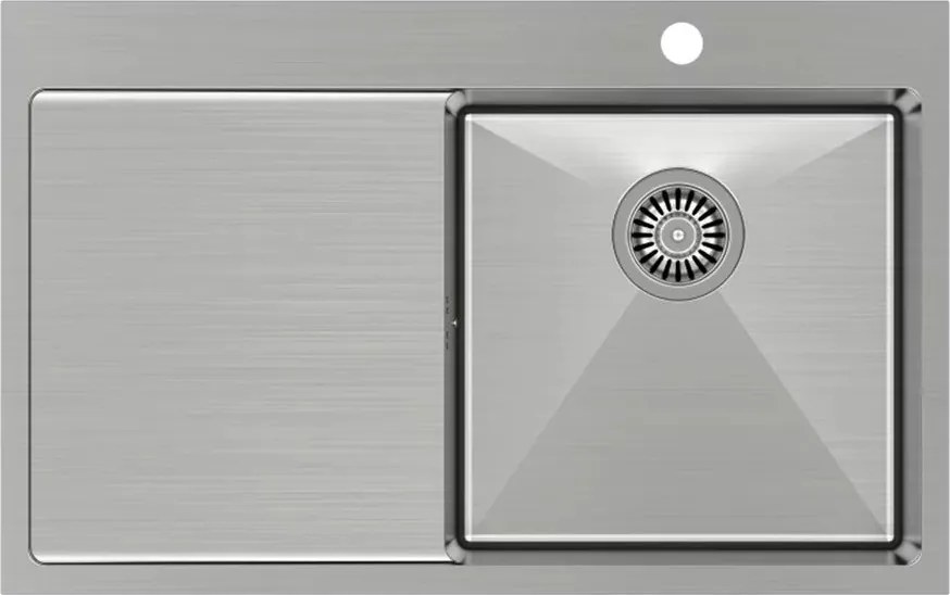 Chiuveta inox incastrata Quadron Unique Russel 111 inox periat 78x48 cm dreapta