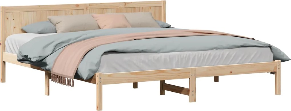 vidaXL Cadru de pat Maro 200 x 200 cm Lemn masiv de pin