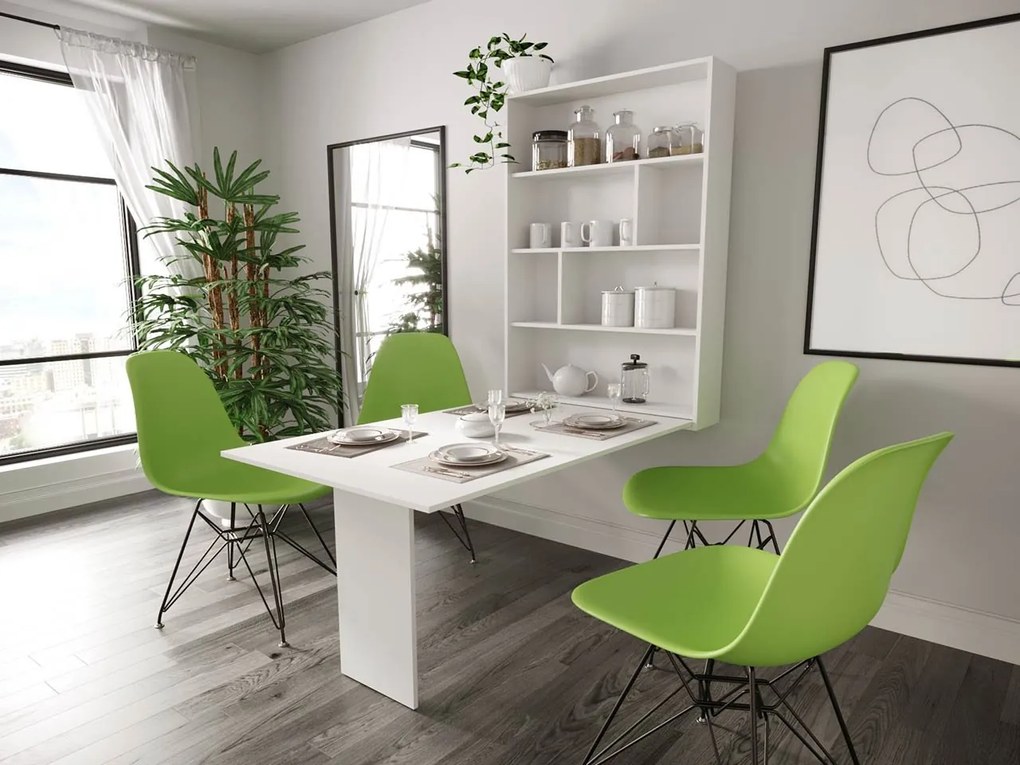 Masă de perete modernă Elvana (Alb). 1054131