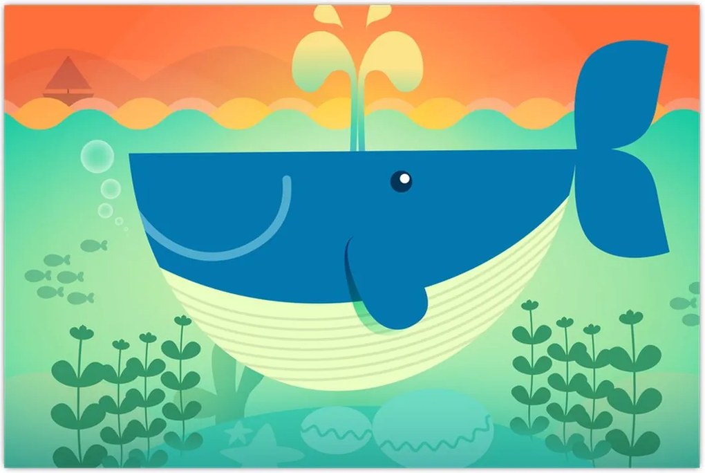 Tablou - Balena veselă (90x60 cm)