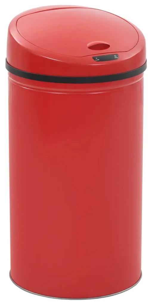 50717 vidaXL Coș de gunoi cu senzor, 42 L, roșu