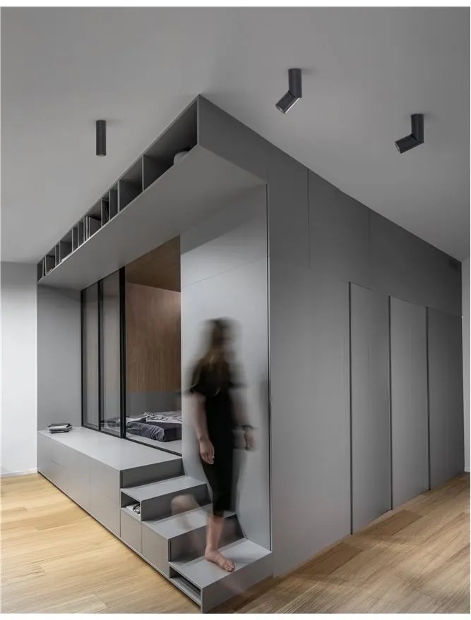 Spot aplicat ajustabil design modern BOSTON negru