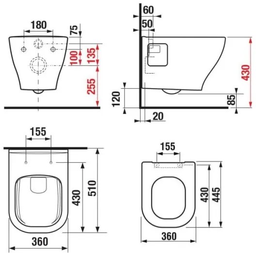 JIKA H8666160000001 - Vas WC suspendat DEEP + capac WC SoftClose DEEP