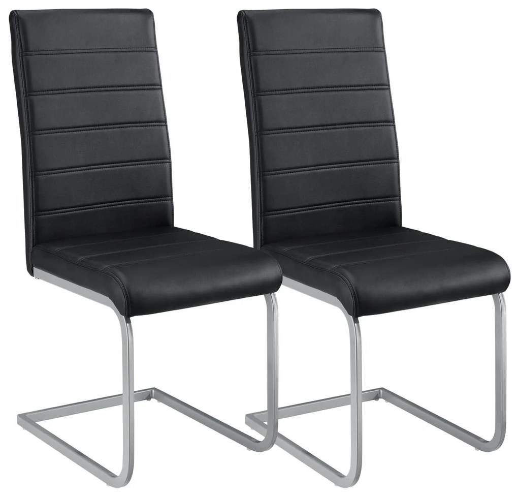Juskys Set 2 scaune consola Vegas - negru