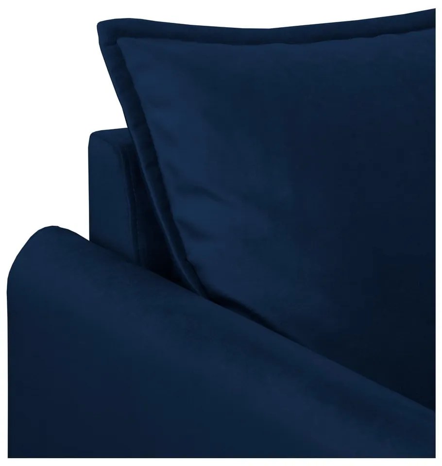 Canapea albastru-închis cu tapițerie din catifea 138 cm Juli – Ropez