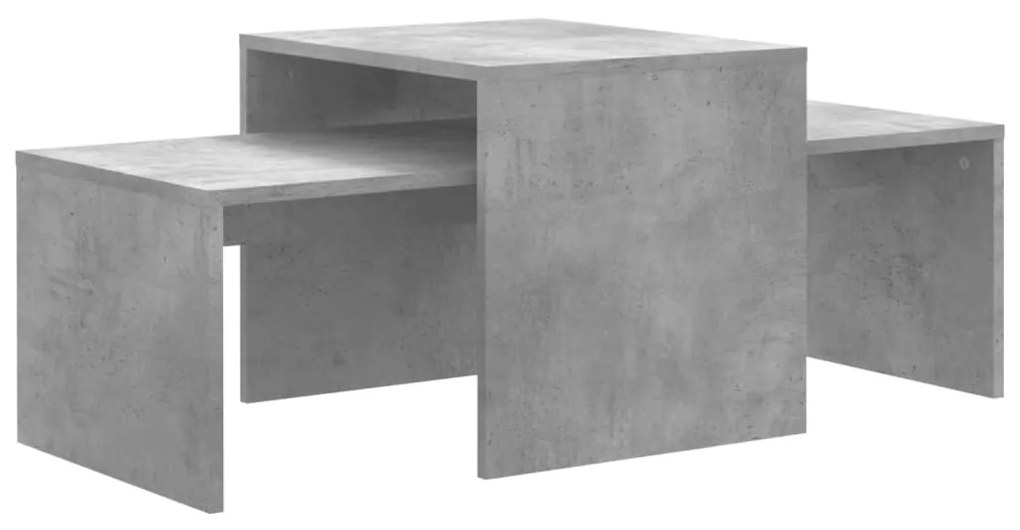 802916 vidaXL Set măsuțe de cafea, gri beton, 100x48x40 cm, PAL