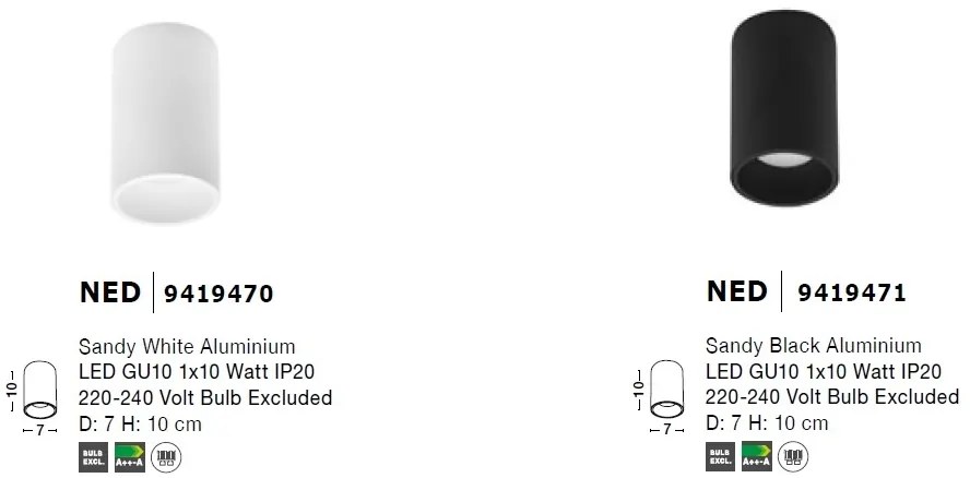 Spot aplicat tavan / plafon design modern minimalist NED negru