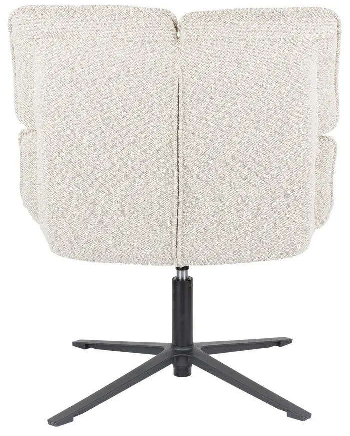 Fotoliu crem pivotant cu tapițerie din țesătură bouclé Bros – White Label