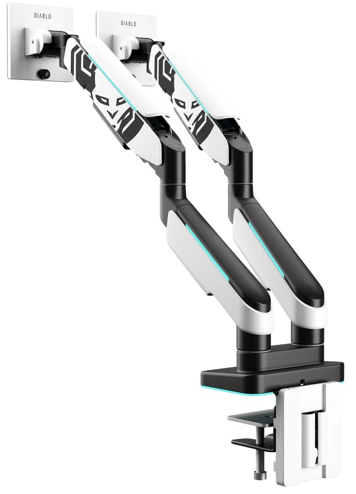 Suport dublu pentru monitoare de 49 de inchi, alb-negru X-Arm Dual RGB