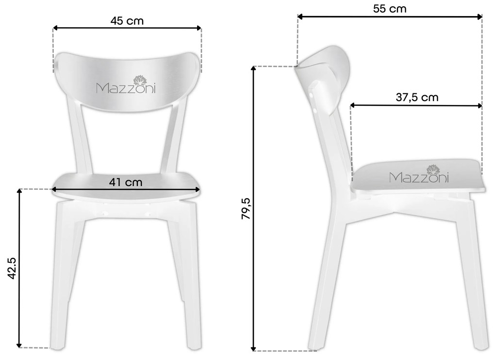 MAZZONI EXPORT ROXY Stejar natural/cadru negru - SCAUN DE LEMN PENTRU SALON SUFRAGERIE BUCĂTĂRIE RETRO