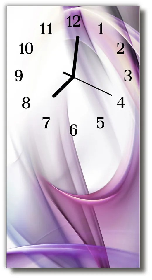 Ceas de perete din sticla vertical Art abstracție violet