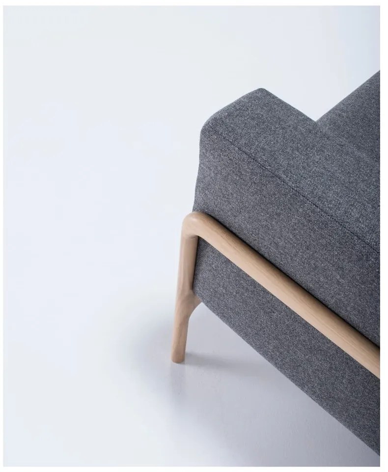 Fotoliu din lemn de stejar Gazzda Fawn, gri închis