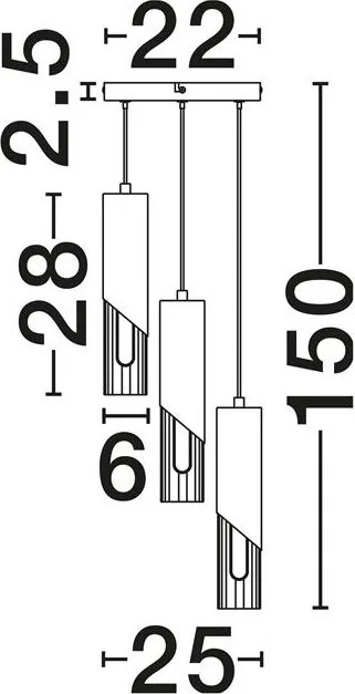 Lustra cu 3 pendule MODESTO