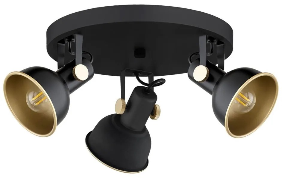Plafoniera cu 3 spoturi directionabile design modern Lenora negru