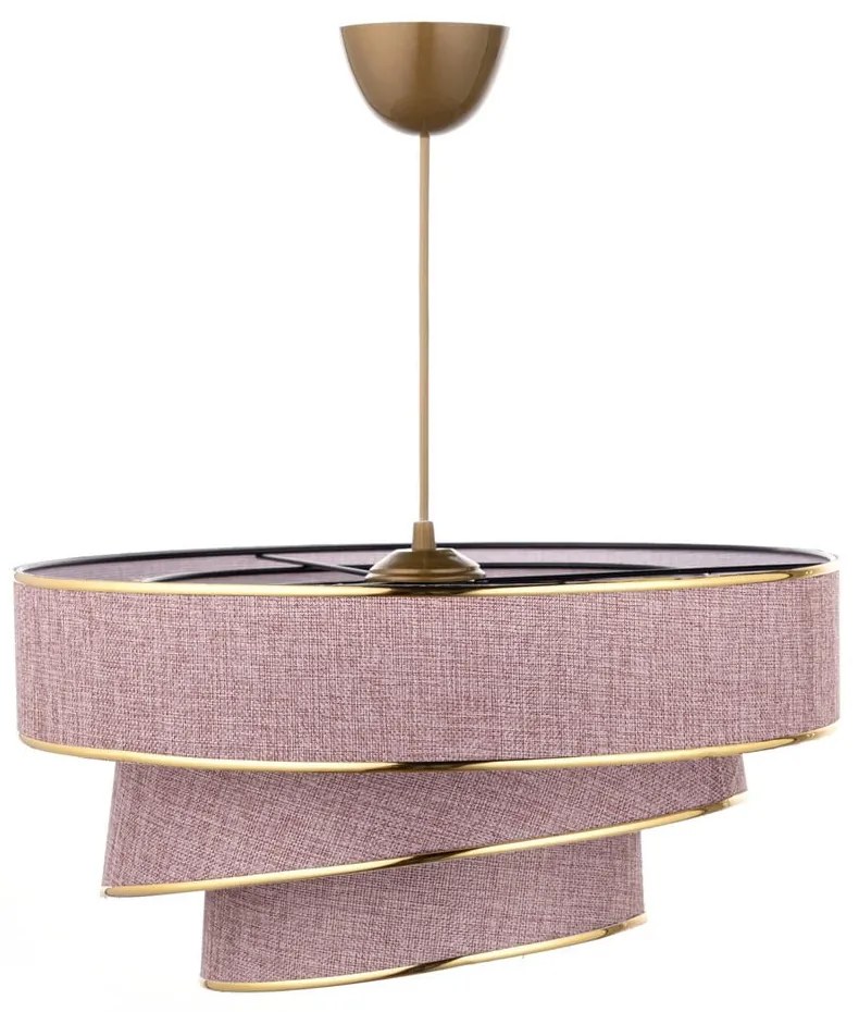 Lustră roz/aurie cu abajur textil ø 40 cm Couper – Opviq lights