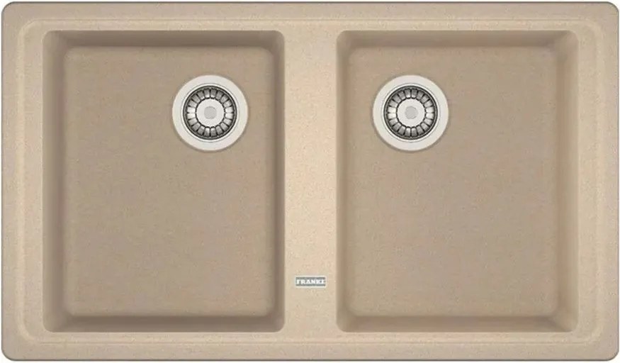 Chiuveta bucatarie compozit Franke Basis Avena 2 cuve fara picurator 86x50 cm finisaj bej mat