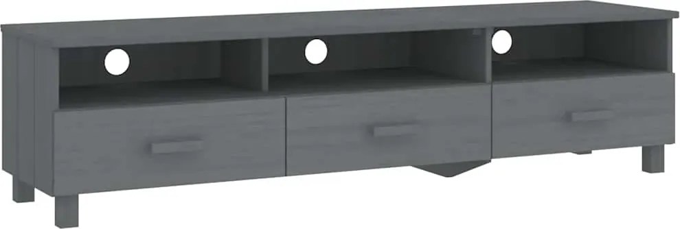 vidaXL Dulap TV „HAMAR”, gri închis, 158x40x40 cm, lemn masiv de pin