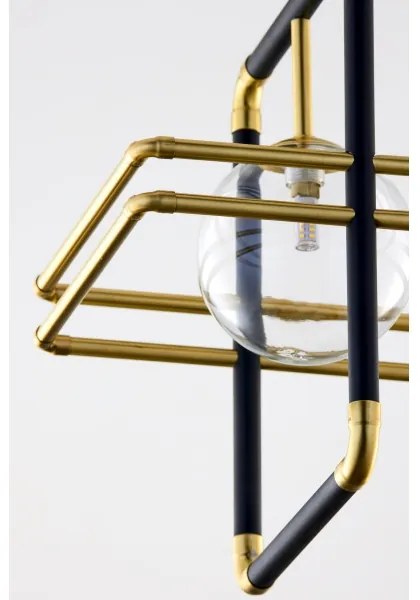 Lustră pe cablu Jupiter 2028 FIORI 1xG9/10W/230V negru/auriu/transparent