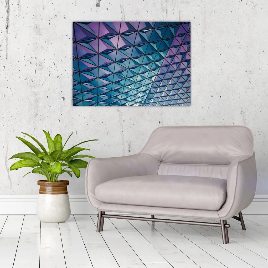 Tablou pe sticlă - structură colorată (70x50 cm)