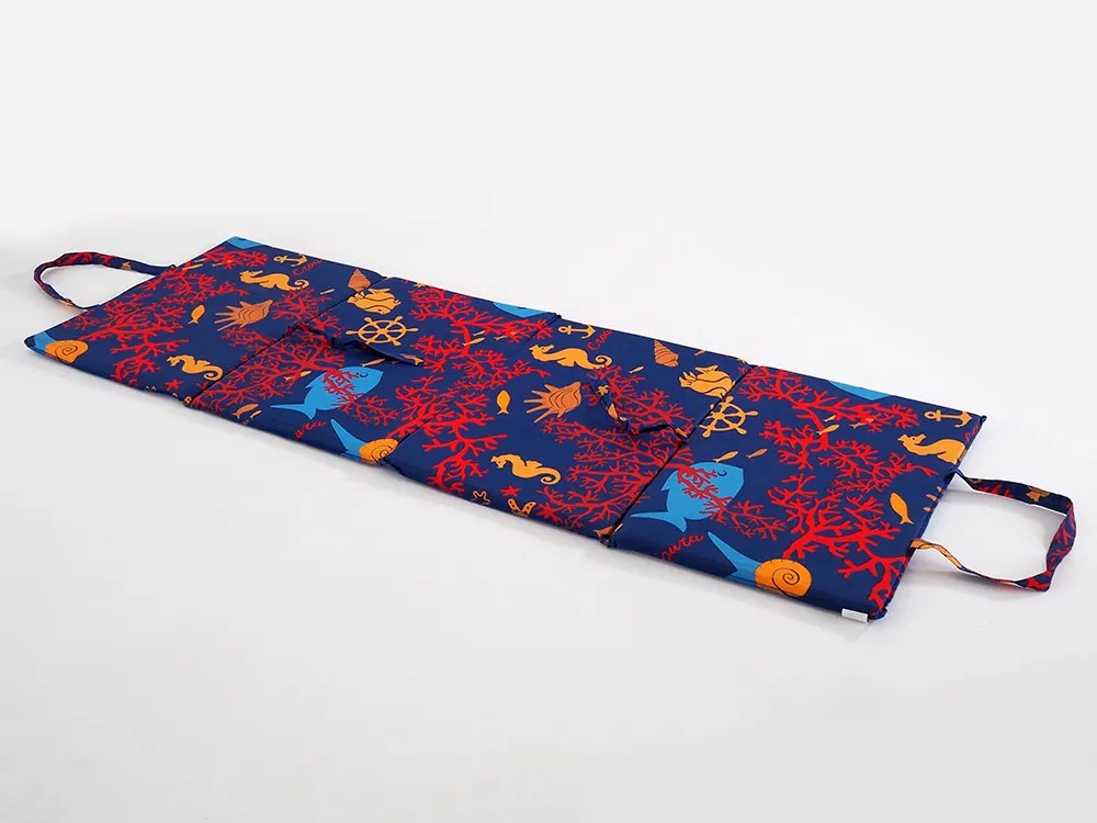 Saltea de plaja CALUT DE MARE CU CORALI 137x49 cm, albastru