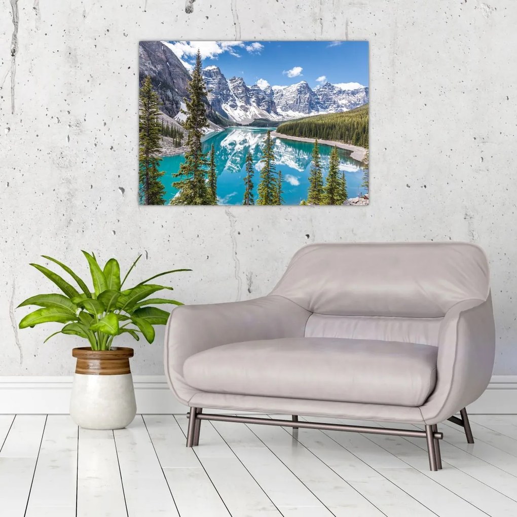 Tablou pe sticlă - Parcul Național Banff (70x50 cm)
