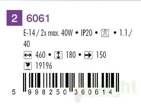Lustra, Plafonier cu 2 spoturi, Elite 6061 RX