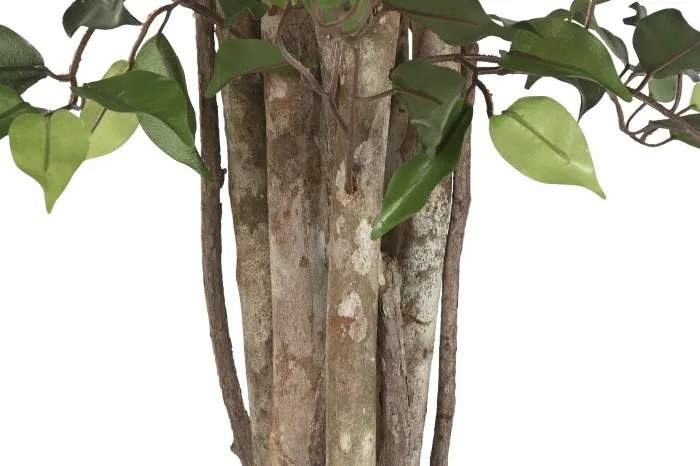 Arbore decorativ tip ficus, stil natural interior, culoare verde, din lemn și material decorativ, „Ficus Green”
