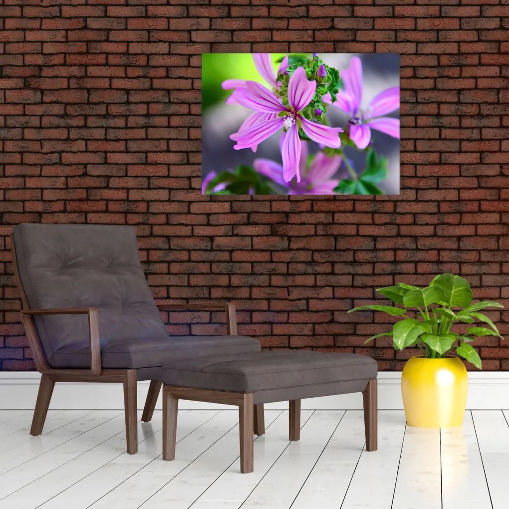 Tablou pe sticlă cu floarea detailat (70x50 cm)
