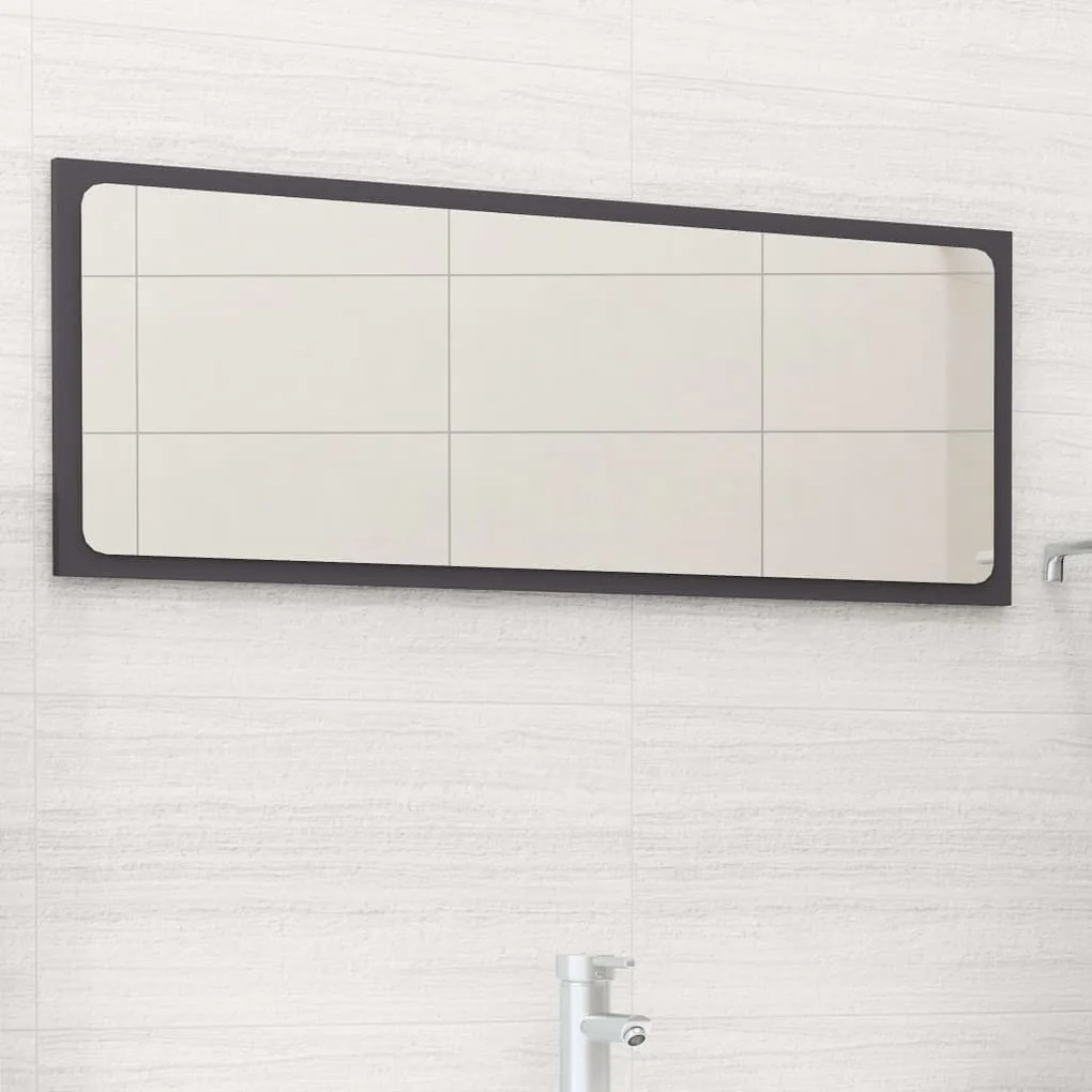 Oglinda de baie, gri, 90x1,5x37 cm, PAL Gri, 90 x 1.5 x 37 cm