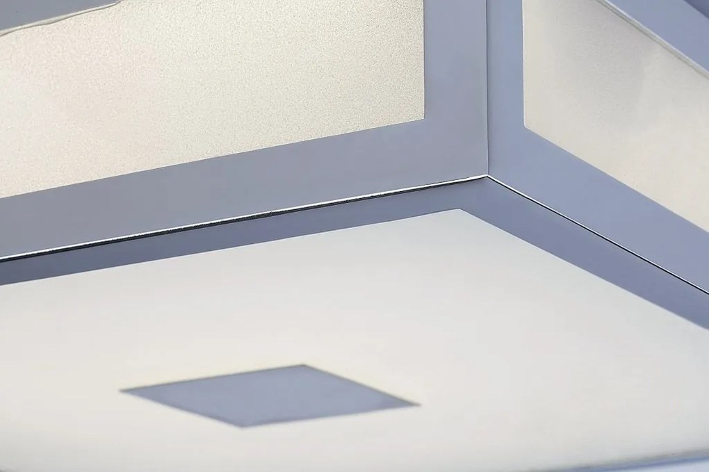 Plafoniera LED baie IP44 Zoya crom-alb 30x30cm