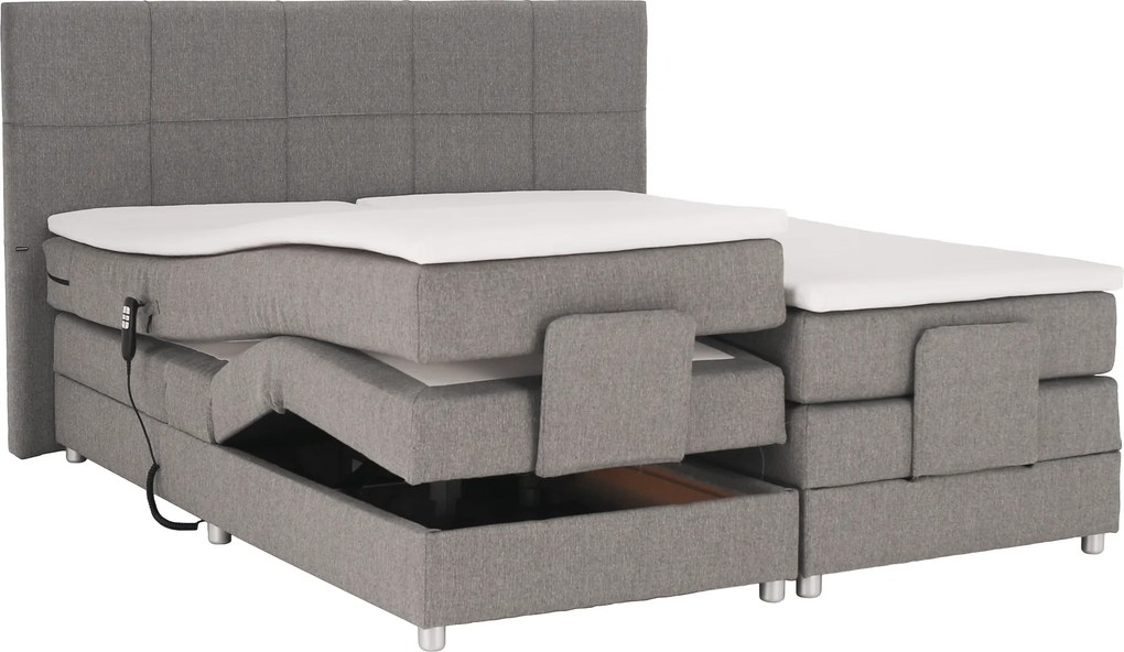 Pat electric reglabil, arcuri, gri, 160x200, MURKO NEW