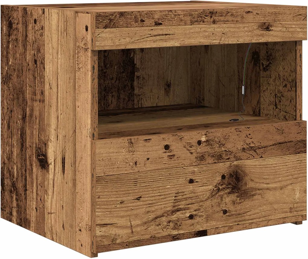 vidaXL Dulap de noapte Lemn vechi 50 x 40 x 45 cm Lemn compozit