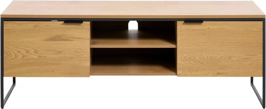 Comodă TV în culoare naturală cu aspect de lemn de stejar 155x55x45 cm Cesura – Unique Furniture