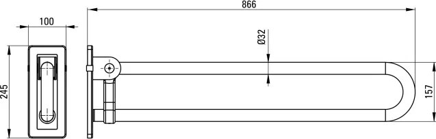 Lehnen Bară de susținere cu montare pe perete, pliabil - 85 cm NIL_043D