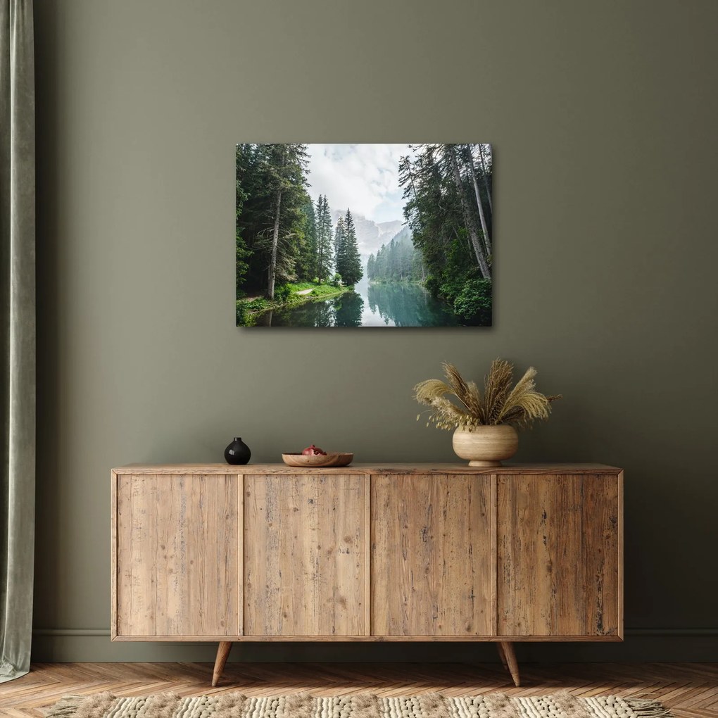 Tablou lacului în pădure (70x50 cm)