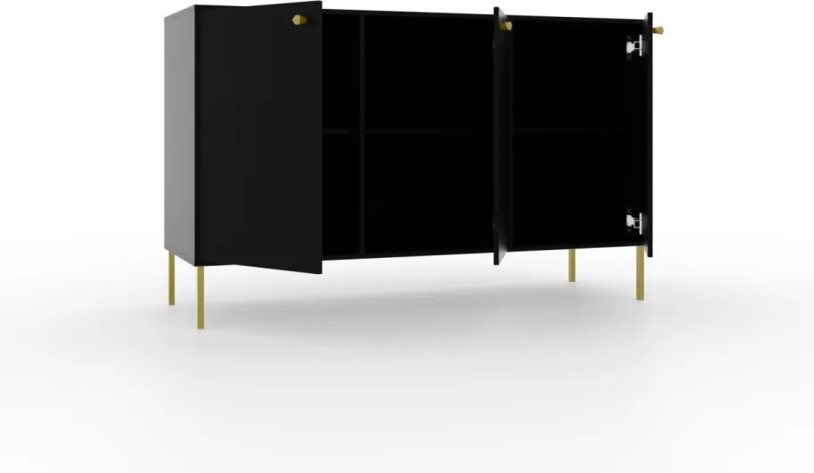 Comodă cu trei usi, 124x41x74cm, Tili System, ADRK Furniture (Culoare: Eucalipt / Eucalipt)