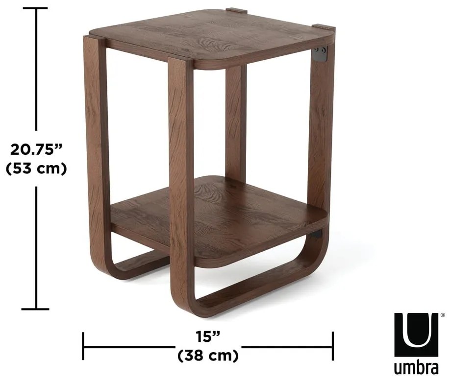 Măsuță auxiliară din lemn masiv de eucalipt 38x42 cm Bellwood – Umbra