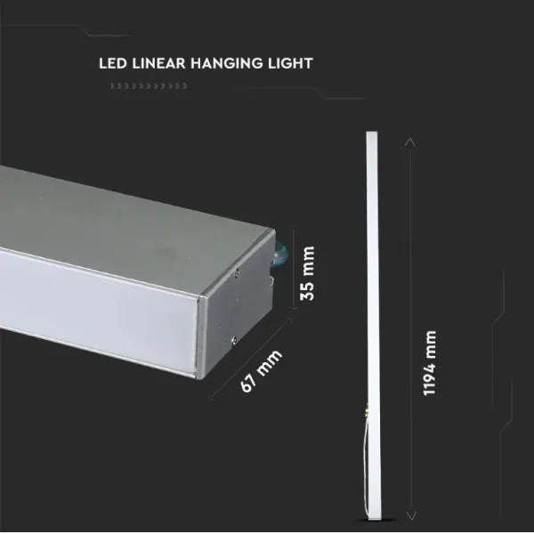 Lustră LED pe cablu SAMSUNG CHIP LED/40W/230V 4000K argintie