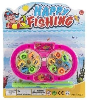 Joc pește / pescar plastic 14cm+2 lansete 3 culori