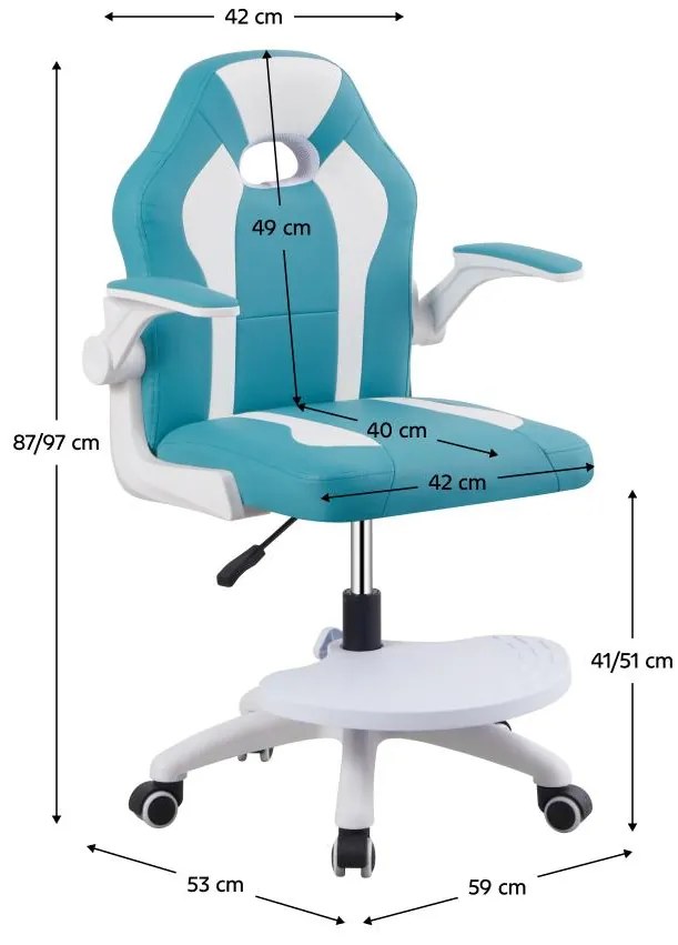Scaun rotativ copii Ramin (albastru + alb) . 1116466