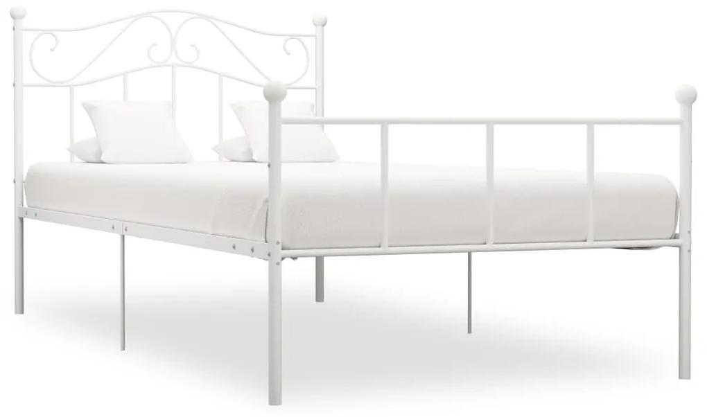 284517 vidaXL Cadru de pat, alb, 100 x 200 cm, metal