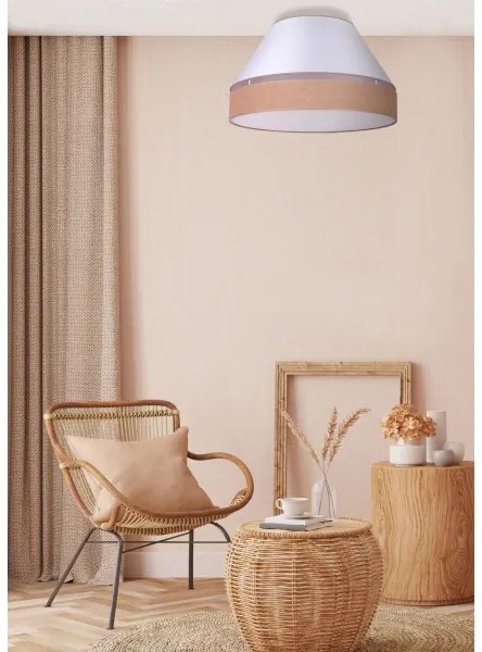 Duolla - Plafonieră AVIGNON 1xE27/15W/230V d. 50 cm albă/maro