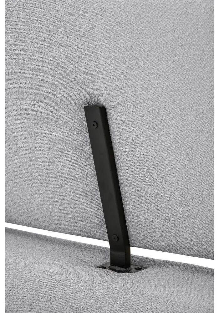 Pat matrimonial gri tapițat cu somieră 160x200 cm Odette – Scandic