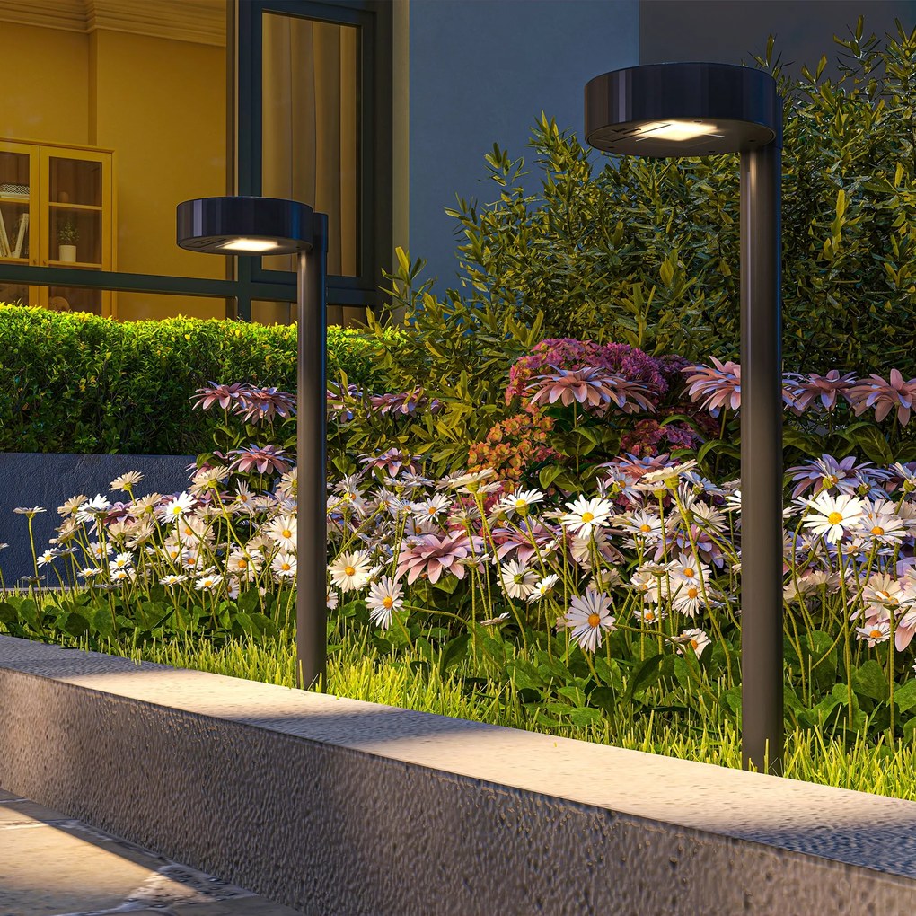 Outsunny Set 8 Lămpi de Exterior cu Energie Solară și Iluminare LED Negru | Aosom Romania