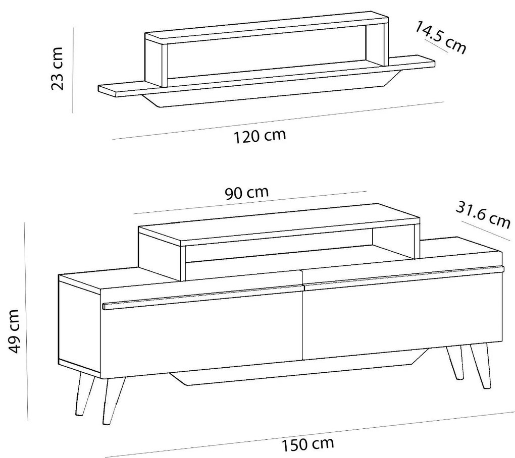 Mobilier living Tebeka 1 (alb) . 1095606